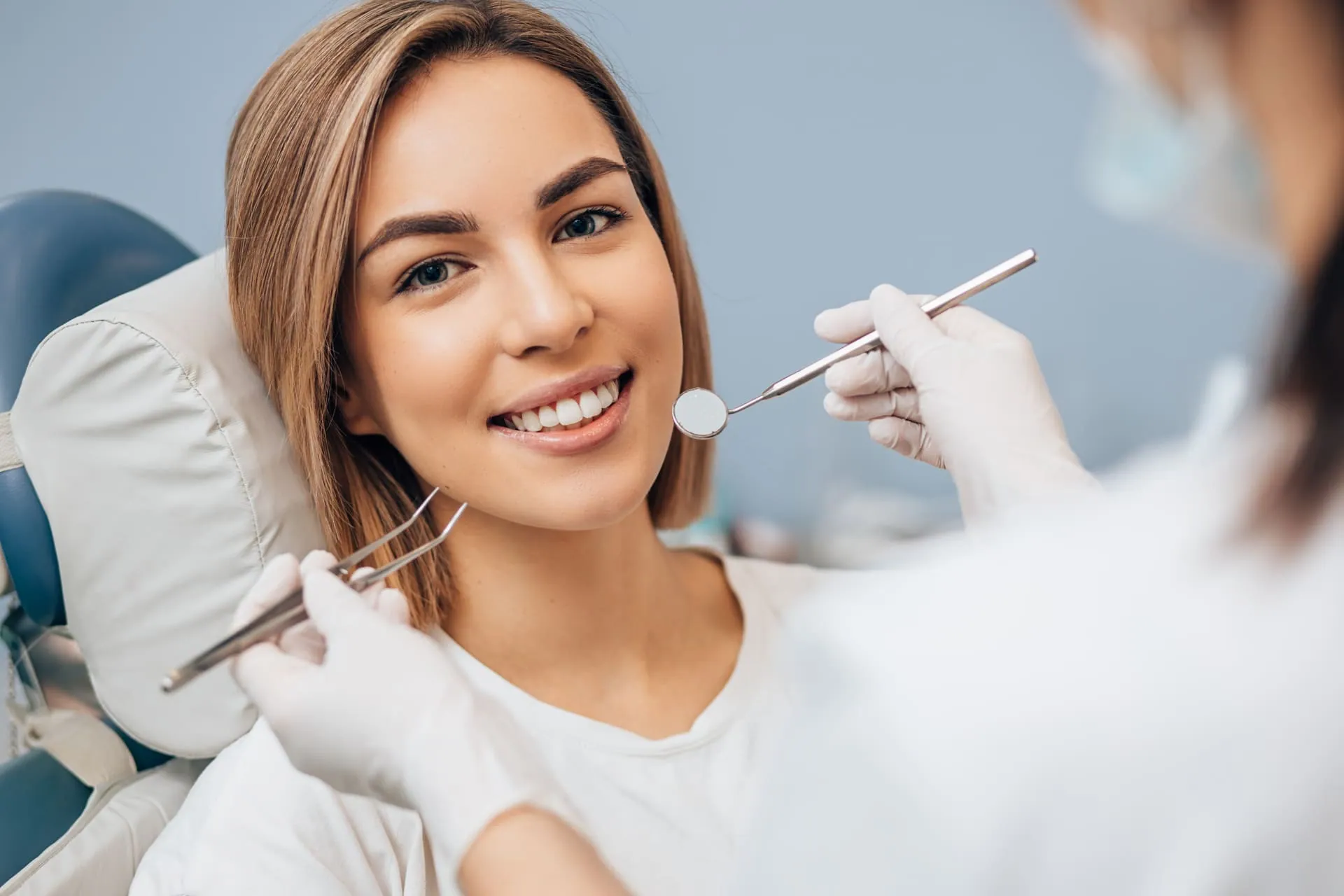 Dr. Clark examining a patient during a routine general dentistry visit